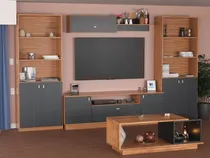 Comprar Combo Rack Tv + 2 Bibliotecas + Mesa Ratona + Repisa Modular