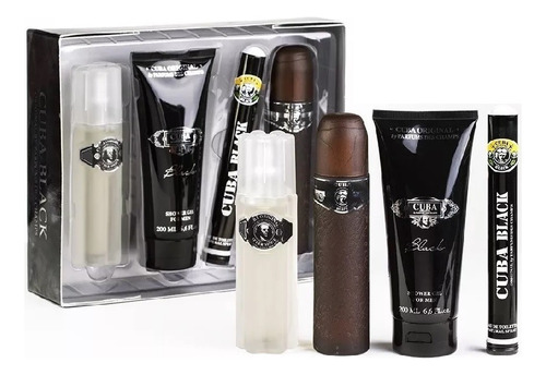 Set Cuba Black For Men 100ml Edt (4pzs)