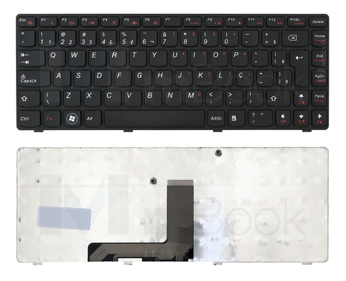 Teclado Notebook Lenovo Ideapad Z370 Z470 Br Com Ç Preto