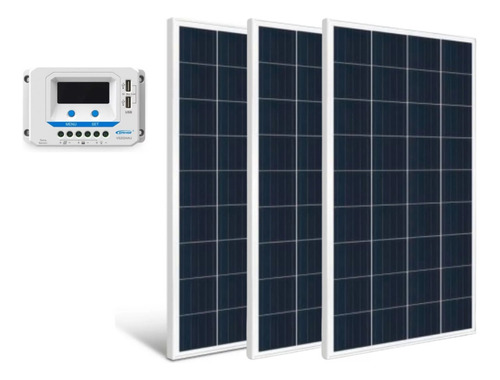 Kit Energia Solar 3x Placa Solar 155w Resun Controlador 20a