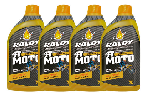 Aceite Mineral Moto 4t Raloy 4t Moto 20w50 Sl Ma2 4l