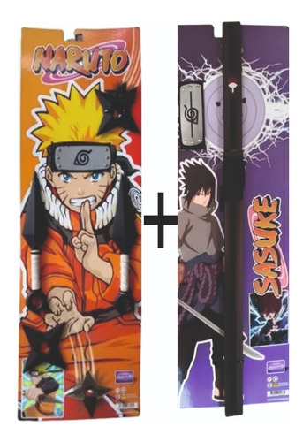 Set  Naruto Kunai Estrellas Y Sasuke Katana + Bandana. Dinos