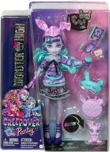 Muñeca Monster High Creepover Party Twyla Mascota - Mattel