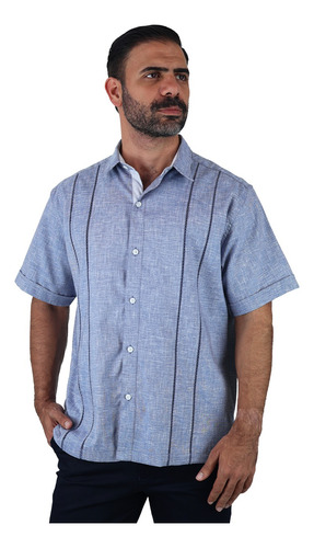 Camisa Tipo Guayabera Para Hombre Con Apariencia De Lino