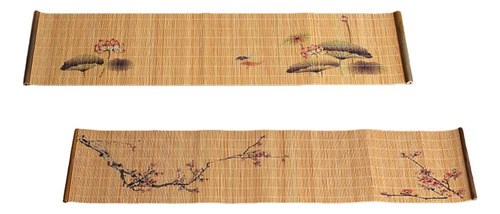 2pc East Bamboo Tea Mat Runner Tea Curtain Tea Ceremony