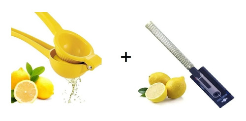 Imagen 1 de 7 de Set Exprimidor Cítricos Limón 6cm + Rallador Profesional 