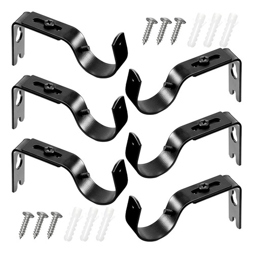 Aa 6 Piezas Ganchos De Soporte De Pared For Barra De Cortina