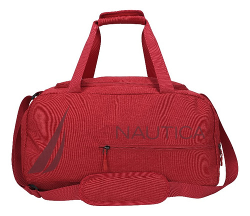 Duffle Nautica (gym Bag) Unisex Con Interior Amplio Color Rojo Liso