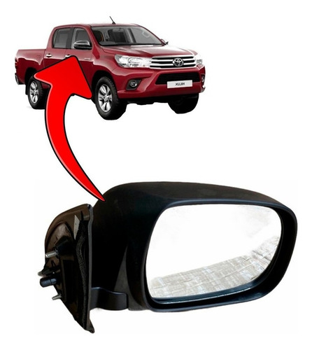 Espejo Puerta Negro Derecho Para Toyota Hilux 2.5 2009 2015