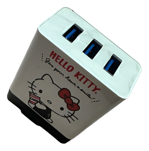 Cargador De Pared Para iPhone 3usb Hello Kitty
