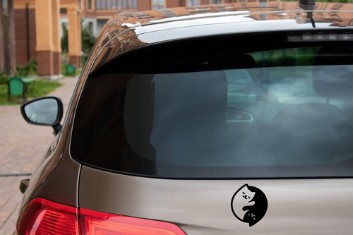 Sticker Vinilo Adhesivo Auto Tuning Yin Yang Gato Gatito