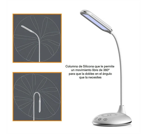 Lámpara Led Mesa Y Cargador Inalámbrico 3 Luces Con Dimmer