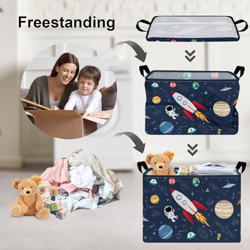 Cesta Rectangular Para Niños, Planeta Cósmico, 36l