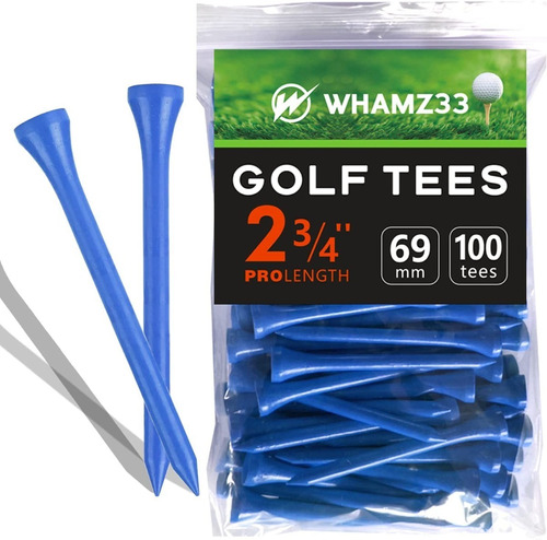 Bolsa Con 100 Tee Para Bola Golf Madera De Bamboo 2 3/4 Azul