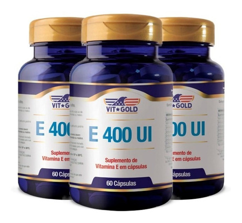 Vitamina E 400 Ui - 3x 60 Cápsulas - Vitgold