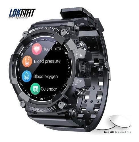 Relógio Smartwatch Militar Camuflado Lokmat Attack 3 Preto