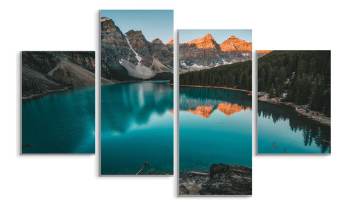 Set De 4 Cuadros Canvas Lago Moraine Canada 80x150cm