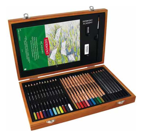 Lapices De Colores Set Caja Madera Derwent