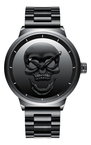 Reloj Mecánico De Cuarzo Para Hombre Con Esfera De Calavera