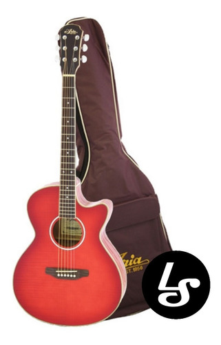 Imagen 1 de 6 de Guitarra Electro Acustica Aria Fet Fx01 Afinador Maple Roja