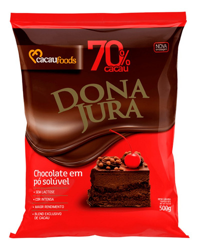 Chocolate Em Pó 70% Cacau 500g Dona Jura