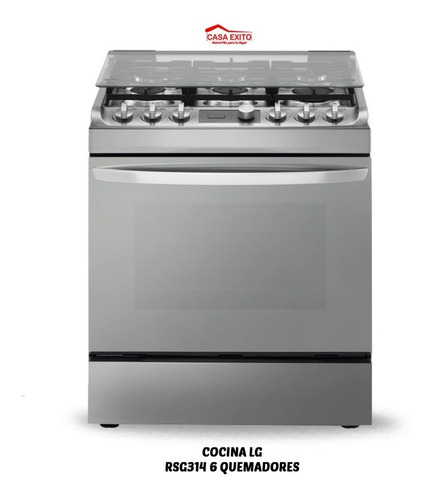 Imagen 1 de 5 de Cocina LG Rsg314m A Gas, 6 Quemadores, Easyclean, Inoxidable