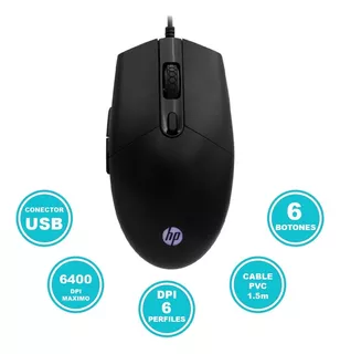 Mouse Gaming Hp M260 6400 Dpi Ajustable