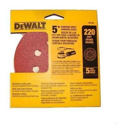 Disco Lija 5 Pulgadas Grano 220 Dewalt Dw4306