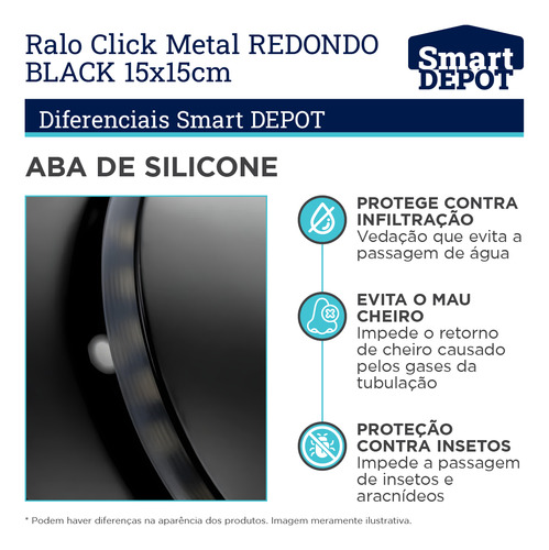 Ralo Black Redondo Click Inteligente Abre E Fecha