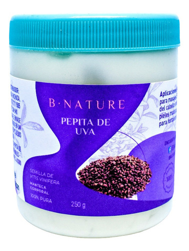 Manteca De Pepita De Uva Bnature 250 Gramos Hidratante