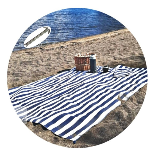 Imagen 3 de 4 de Lona Playera Enorme Xl 2*2,20mt 8 Presillas Estacas Y Bolsa