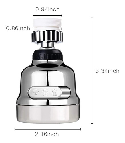 Grifo Ahorrador Agua Llave Cocina Difusor 360° 3 Modos