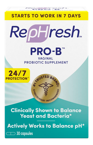 Rephresh Pro-b Suplemento Probiotico Femenino, 30 Cápsulas.