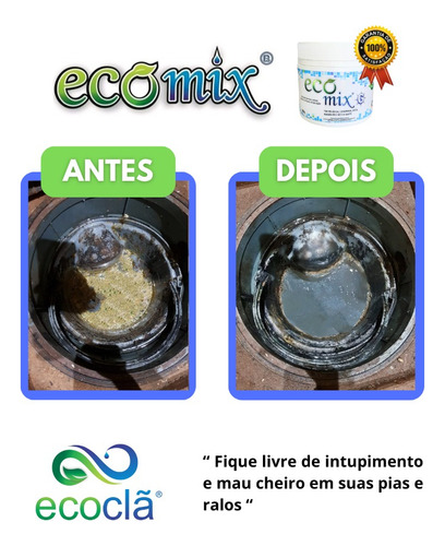 Ecomix G 500g - Desentupidor, Limpa Caixa De Gordura E Fossa