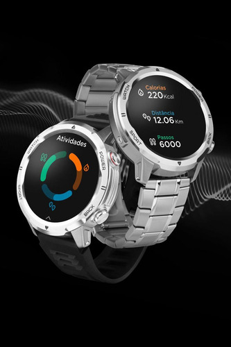 Relógio Smartwatch Technos Sports Call Preto Tsportscab/6f Pulseira Cinza-escuro