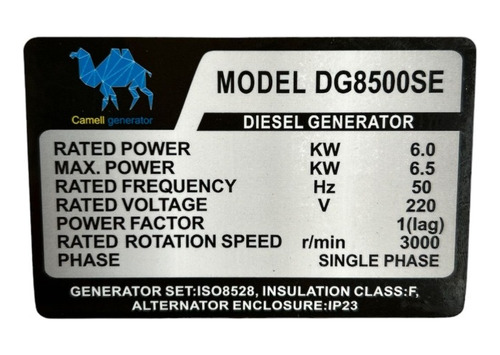 Generador Diesel Insonorizado 6.5kva Camell 6500w Monofasico