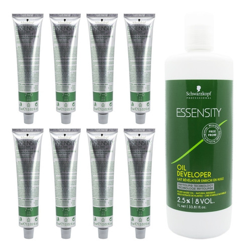 Kit X8 Tintura Schwarzkopf Essensity 60grs + Oxidante 1000ml