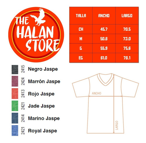 Playera Hombre Caballero Manga Corta Cuello V Jaspe - Yazbek