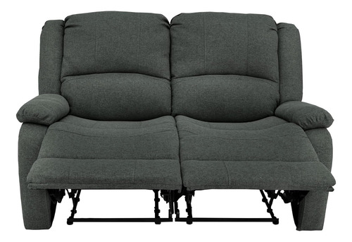 Sofá Reclinable Biplaza Rv; Recpro; Tela Suprima; Gris Fósil