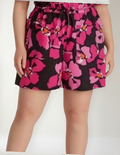 Short De Lino Tiro Alto Paper Bag Mujer Talla Extra 4x