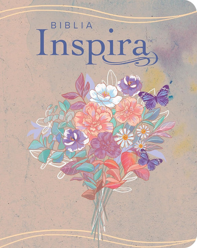 Biblia Inspira Acuarela Rosa Con Filament, Ntv, Letra 8 Pts