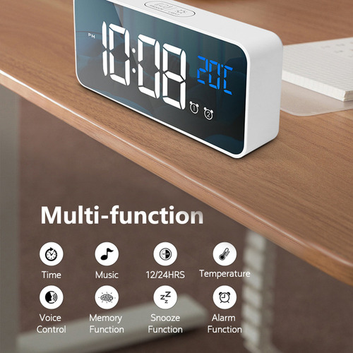 Despertador Led: Termómetro, 2 Alarmas, Carga Usb