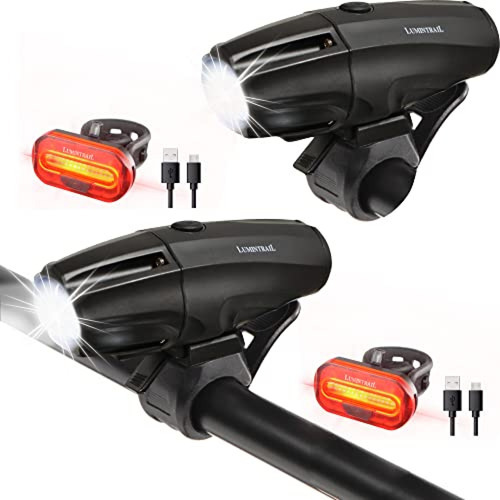 Luz De Bicicleta Lumintrail, Recargable Por Usb, Juego De Fa