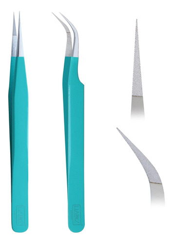 Pinzas De Extensión De Pestañas Con Punta De Fibra Hadiz, Pi