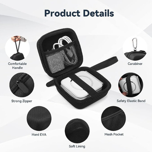 Funda De Viaje Para Cargador Inalámbrico Ucomx Nano 3 En 1,