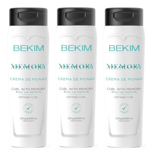 Crema De Peinar Bekim Memory Curly Rizos Naturales X 3 Unid