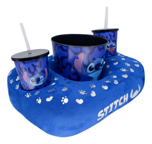 Kit de palomitas Disney Lilo Stitch para 2 tazas, cojín Creative Zone, color azul