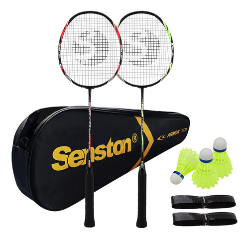 Senston Juego De Raquetas De Bdminton De Grafito Con Eje De