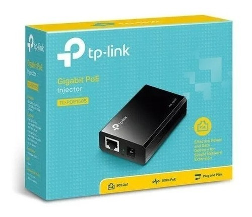 Inyector Poe Tp-link Poe150s Ieee 802.3af Gigabit Max 48vdc