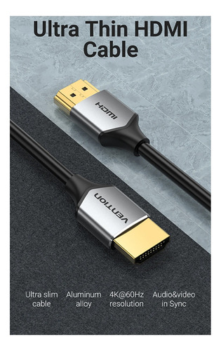 Hdmi 2.0 Cable Delgado 4k Pvc Slim Ps4 Flexible Pvc 3d (2m)